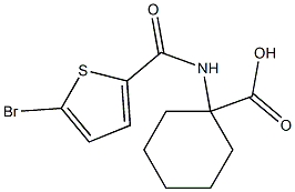 1-{[(5-bromothien-2-yl)carbonyl]amino}cyclohexanecarboxylic acid Struktur