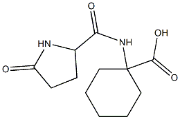 1-{[(5-oxopyrrolidin-2-yl)carbonyl]amino}cyclohexanecarboxylic acid Struktur