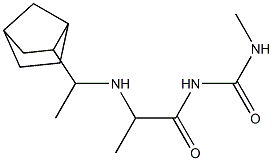 1-{2-[(1-{bicyclo[2.2.1]heptan-2-yl}ethyl)amino]propanoyl}-3-methylurea Struktur