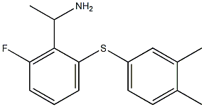 1-{2-[(3,4-dimethylphenyl)sulfanyl]-6-fluorophenyl}ethan-1-amine Struktur