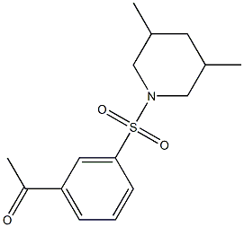 1-{3-[(3,5-dimethylpiperidine-1-)sulfonyl]phenyl}ethan-1-one Struktur