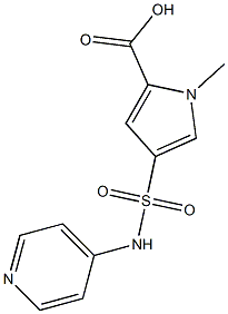 1-methyl-4-(pyridin-4-ylsulfamoyl)-1H-pyrrole-2-carboxylic acid Struktur