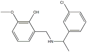 2-({[1-(3-chlorophenyl)ethyl]amino}methyl)-6-methoxyphenol Struktur