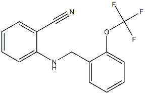 2-({[2-(trifluoromethoxy)phenyl]methyl}amino)benzonitrile Struktur