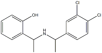 2-(1-{[1-(3,4-dichlorophenyl)ethyl]amino}ethyl)phenol Struktur