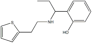 2-(1-{[2-(thiophen-2-yl)ethyl]amino}propyl)phenol Struktur