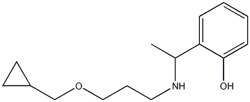 2-(1-{[3-(cyclopropylmethoxy)propyl]amino}ethyl)phenol Struktur