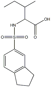 2-(2,3-dihydro-1H-indene-5-sulfonamido)-3-methylpentanoic acid Struktur