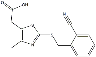 2-(2-{[(2-cyanophenyl)methyl]sulfanyl}-4-methyl-1,3-thiazol-5-yl)acetic acid Struktur