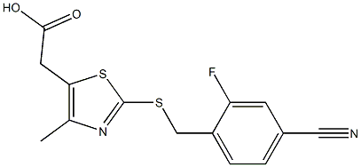 2-(2-{[(4-cyano-2-fluorophenyl)methyl]sulfanyl}-4-methyl-1,3-thiazol-5-yl)acetic acid Structure