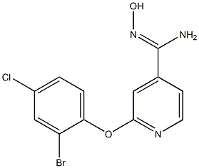 2-(2-bromo-4-chlorophenoxy)-N'-hydroxypyridine-4-carboximidamide Struktur