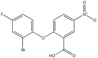 2-(2-bromo-4-fluorophenoxy)-5-nitrobenzoic acid Struktur