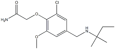 2-(2-chloro-6-methoxy-4-{[(2-methylbutan-2-yl)amino]methyl}phenoxy)acetamide Struktur