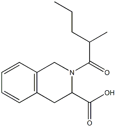 2-(2-methylpentanoyl)-1,2,3,4-tetrahydroisoquinoline-3-carboxylic acid Struktur