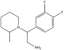 2-(3,4-difluorophenyl)-2-(2-methylpiperidin-1-yl)ethanamine Struktur