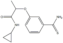 2-(3-carbamothioylphenoxy)-N-cyclopropylpropanamide Struktur