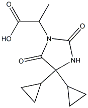 2-(4,4-dicyclopropyl-2,5-dioxoimidazolidin-1-yl)propanoic acid Struktur