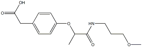 2-(4-{1-[(3-methoxypropyl)carbamoyl]ethoxy}phenyl)acetic acid Struktur