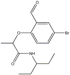 2-(4-bromo-2-formylphenoxy)-N-(pentan-3-yl)propanamide Struktur