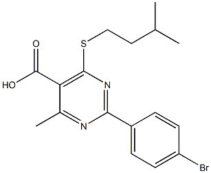 2-(4-bromophenyl)-4-methyl-6-[(3-methylbutyl)thio]pyrimidine-5-carboxylic acid Struktur