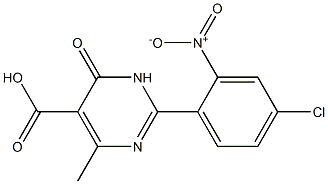 2-(4-chloro-2-nitrophenyl)-4-methyl-6-oxo-1,6-dihydropyrimidine-5-carboxylic acid Struktur