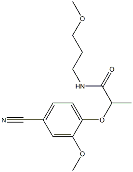 2-(4-cyano-2-methoxyphenoxy)-N-(3-methoxypropyl)propanamide Struktur