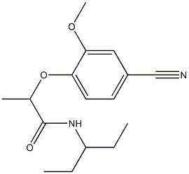 2-(4-cyano-2-methoxyphenoxy)-N-(pentan-3-yl)propanamide Struktur