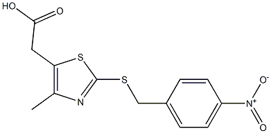 2-(4-methyl-2-{[(4-nitrophenyl)methyl]sulfanyl}-1,3-thiazol-5-yl)acetic acid Struktur