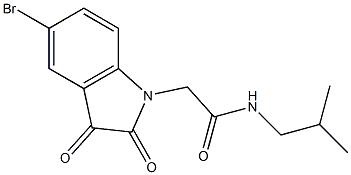 2-(5-bromo-2,3-dioxo-2,3-dihydro-1H-indol-1-yl)-N-(2-methylpropyl)acetamide Struktur