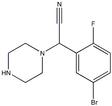 2-(5-bromo-2-fluorophenyl)-2-(piperazin-1-yl)acetonitrile Struktur