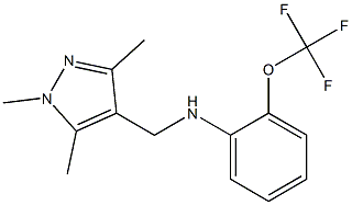 2-(trifluoromethoxy)-N-[(1,3,5-trimethyl-1H-pyrazol-4-yl)methyl]aniline Struktur