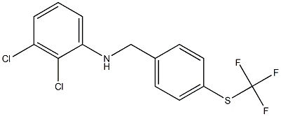 2,3-dichloro-N-({4-[(trifluoromethyl)sulfanyl]phenyl}methyl)aniline Struktur