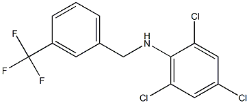 2,4,6-trichloro-N-{[3-(trifluoromethyl)phenyl]methyl}aniline Struktur