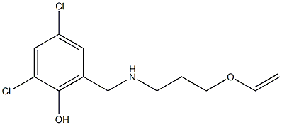 2,4-dichloro-6-({[3-(ethenyloxy)propyl]amino}methyl)phenol Struktur