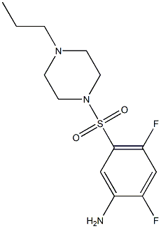 2,4-difluoro-5-[(4-propylpiperazine-1-)sulfonyl]aniline Struktur