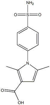 2,5-dimethyl-1-(4-sulfamoylphenyl)-1H-pyrrole-3-carboxylic acid Struktur