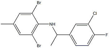 2,6-dibromo-N-[1-(3-chloro-4-fluorophenyl)ethyl]-4-methylaniline Struktur