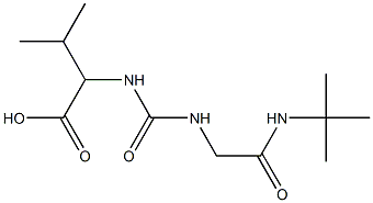 2-[({[2-(tert-butylamino)-2-oxoethyl]amino}carbonyl)amino]-3-methylbutanoic acid Struktur