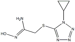 2-[(1-cyclopropyl-1H-1,2,3,4-tetrazol-5-yl)sulfanyl]-N'-hydroxyethanimidamide Struktur