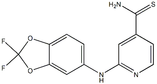 2-[(2,2-difluoro-2H-1,3-benzodioxol-5-yl)amino]pyridine-4-carbothioamide Struktur