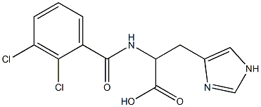 2-[(2,3-dichlorophenyl)formamido]-3-(1H-imidazol-4-yl)propanoic acid Struktur