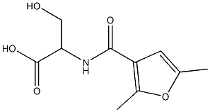 2-[(2,5-dimethyl-3-furoyl)amino]-3-hydroxypropanoic acid Struktur