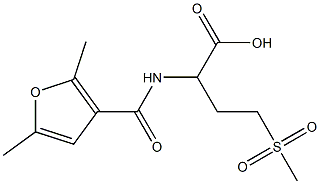 2-[(2,5-dimethylfuran-3-yl)formamido]-4-methanesulfonylbutanoic acid Struktur