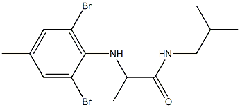 2-[(2,6-dibromo-4-methylphenyl)amino]-N-(2-methylpropyl)propanamide Struktur