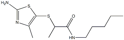 2-[(2-amino-4-methyl-1,3-thiazol-5-yl)sulfanyl]-N-pentylpropanamide Struktur