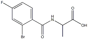 2-[(2-bromo-4-fluorobenzoyl)amino]propanoic acid Struktur