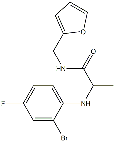 2-[(2-bromo-4-fluorophenyl)amino]-N-(furan-2-ylmethyl)propanamide Struktur