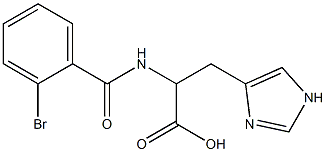 2-[(2-bromobenzoyl)amino]-3-(1H-imidazol-4-yl)propanoic acid Struktur