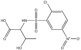 2-[(2-chloro-5-nitrobenzene)sulfonamido]-3-hydroxybutanoic acid Struktur