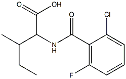 2-[(2-chloro-6-fluorophenyl)formamido]-3-methylpentanoic acid Struktur